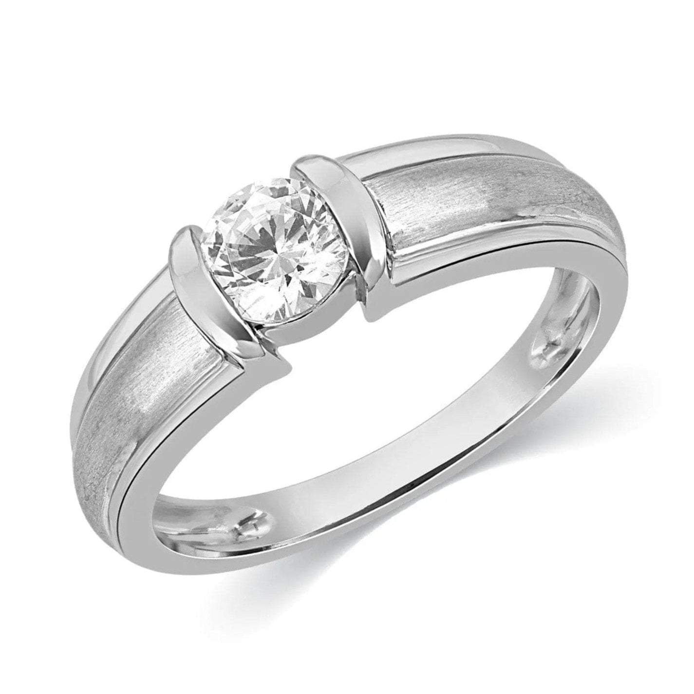 Designer Solitaire Platinum Engagement Ring for Men SJ PTO 316