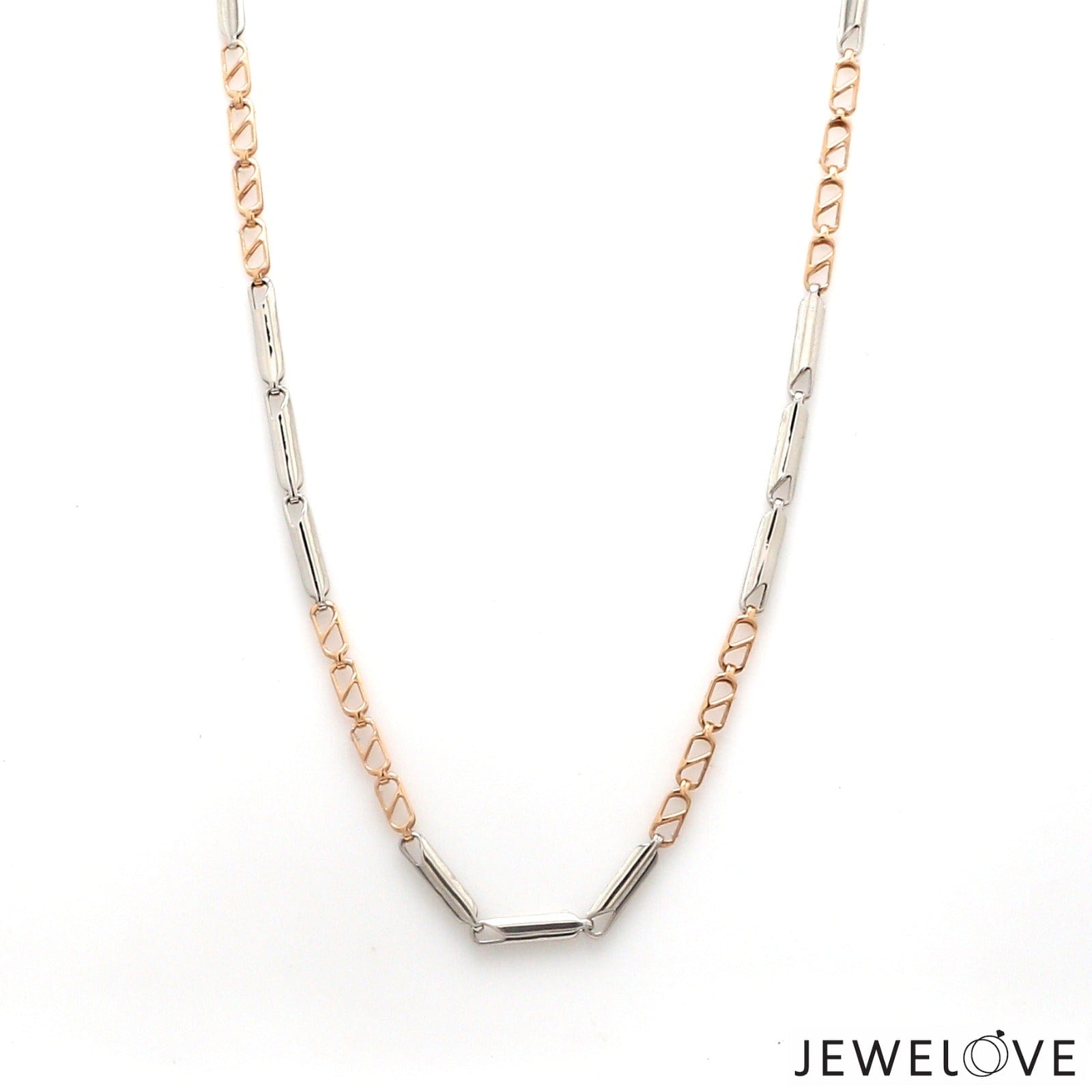 Designer Uni-Sex Platinum Rose Gold Chain JL PT CH 955 – Jewelove™