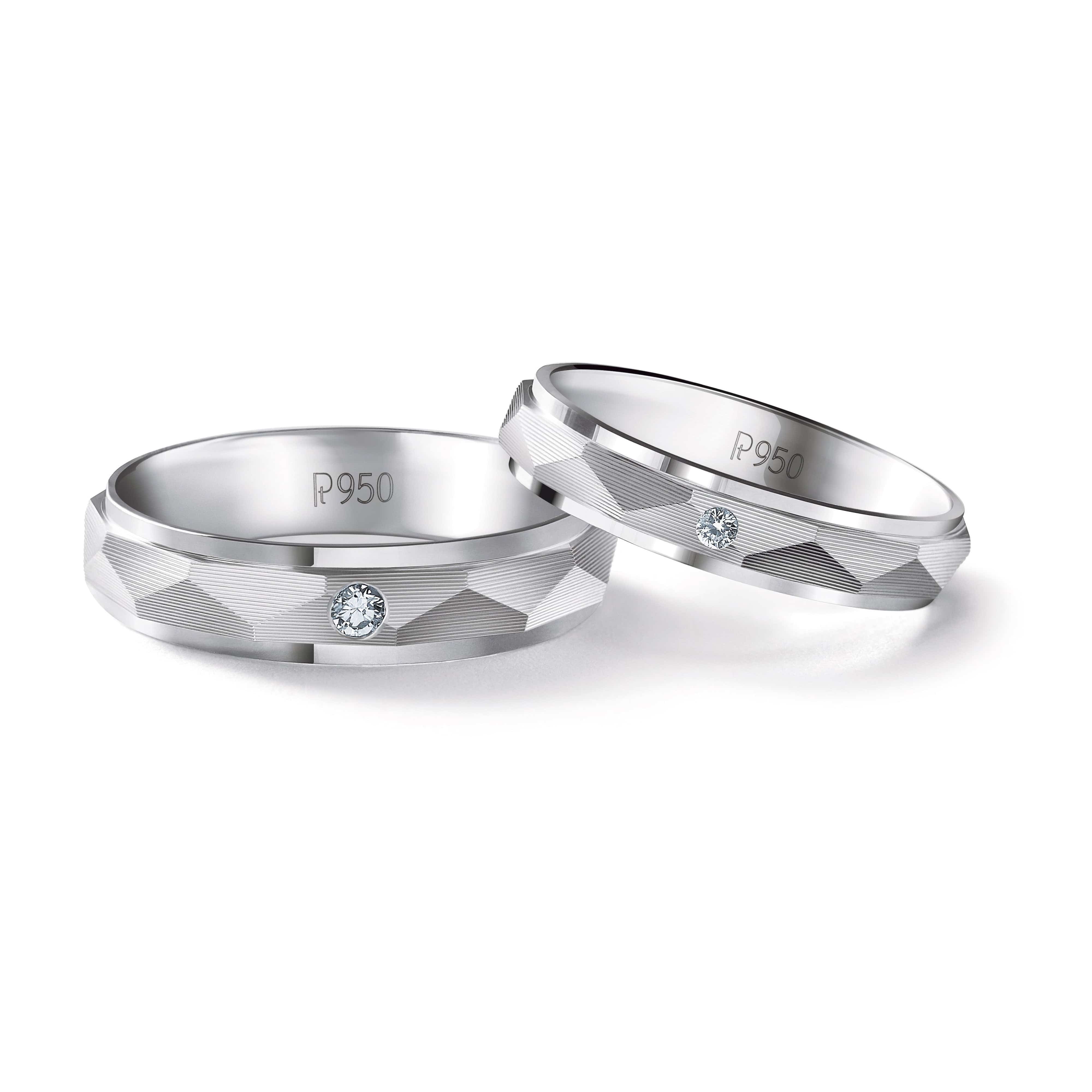 Platinum Couple Rings with Princess Cut Diamond JL PT 454