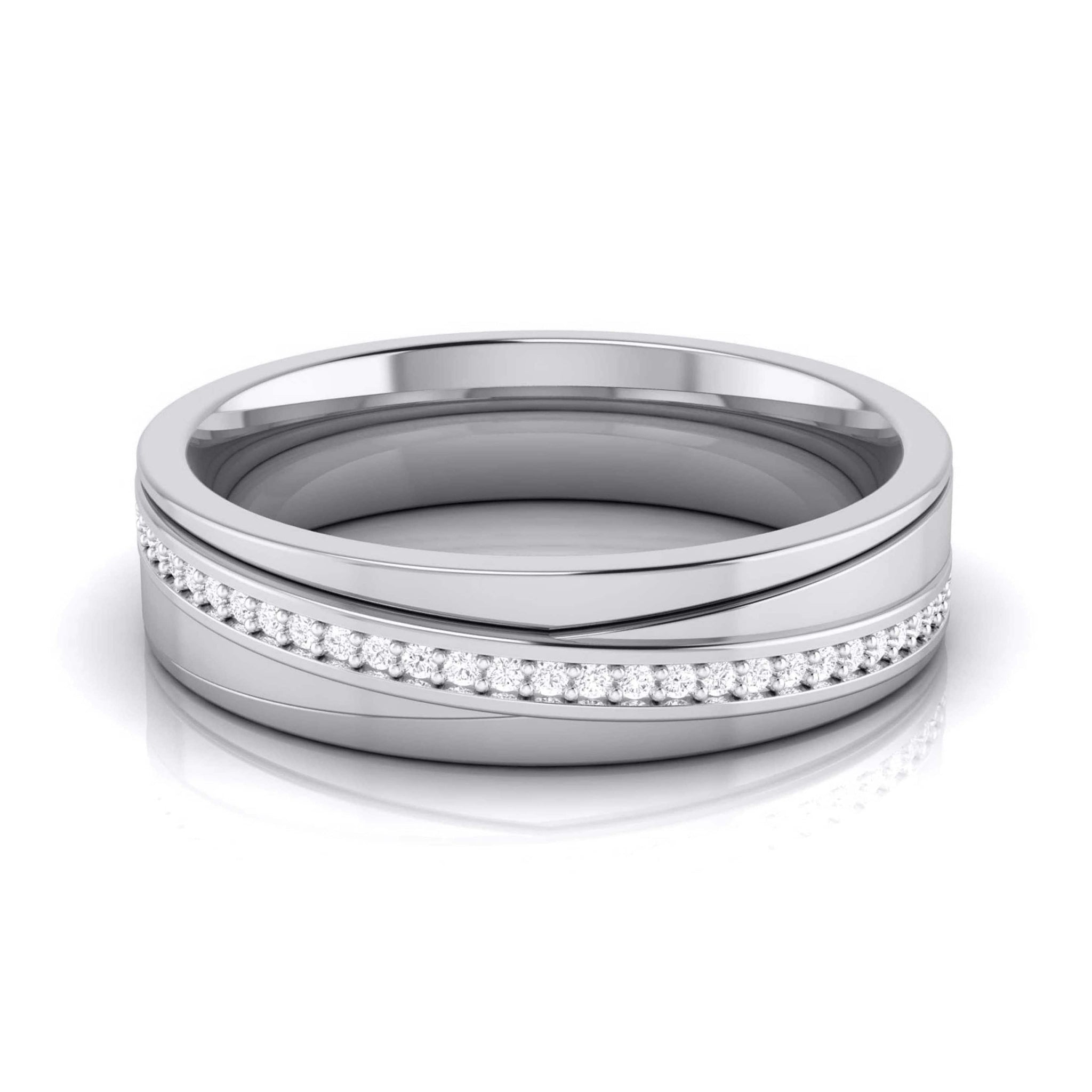 Jewelove™ Rings Diamond Platinum Love Bands JL PT R-8043