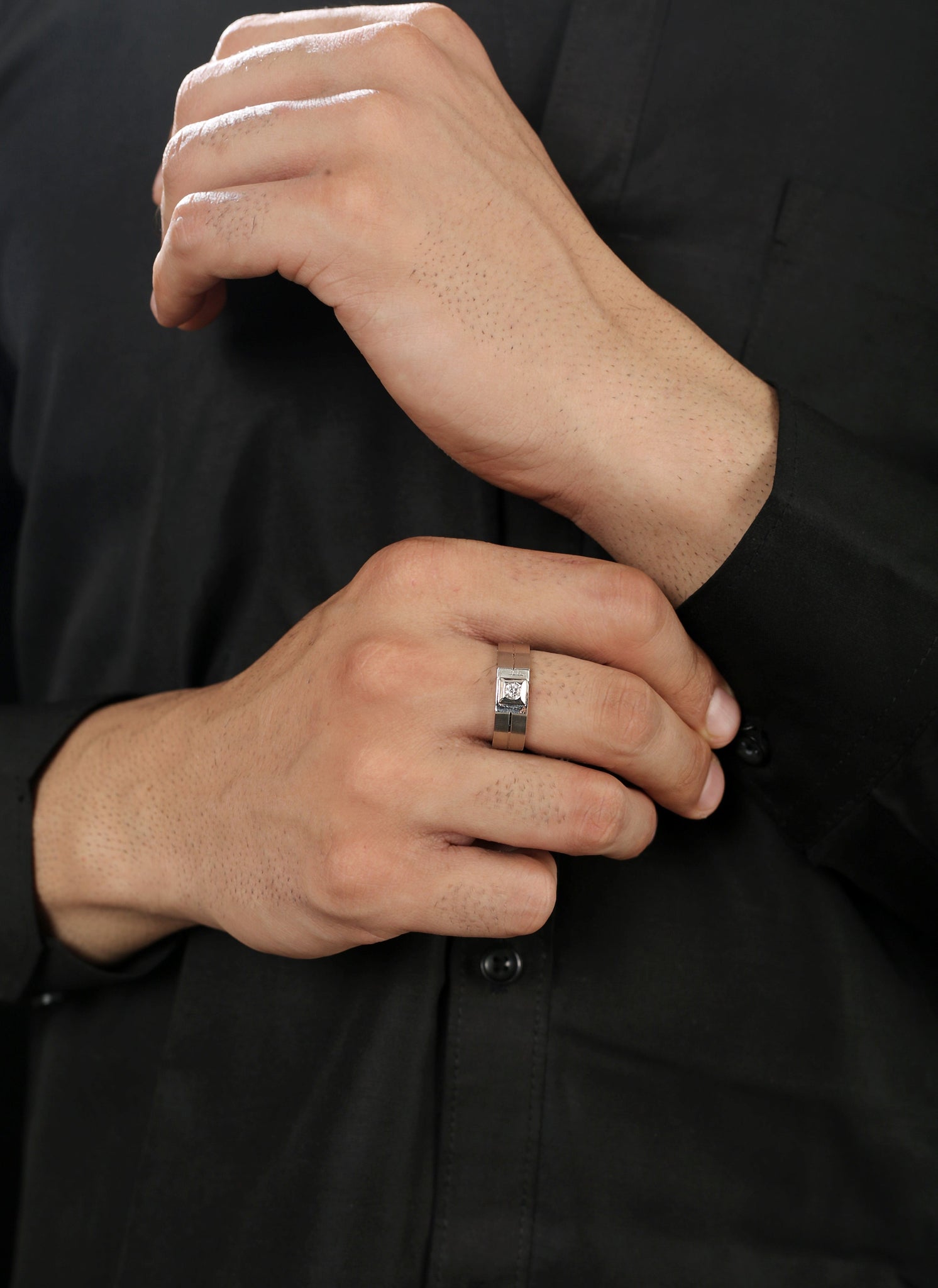 Jewelove™ Rings Diamond Platinum Ring for Men JL PT 1110