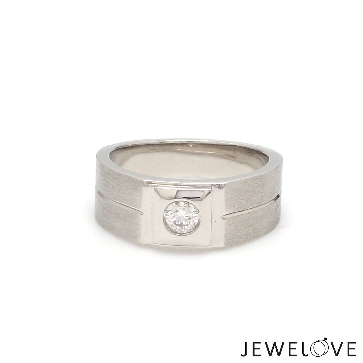 Jewelove™ Rings Diamond Platinum Ring for Men JL PT 1110