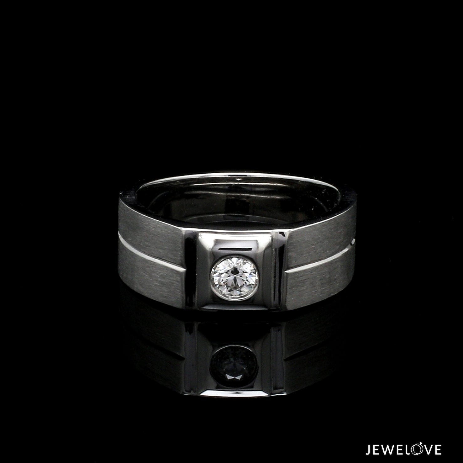 Jewelove™ Rings Diamond Platinum Ring for Men JL PT 1110