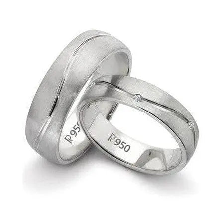 Jewelove™ Rings Both / SI IJ Elegant Platinum Wedding Bands SJ PTO 130