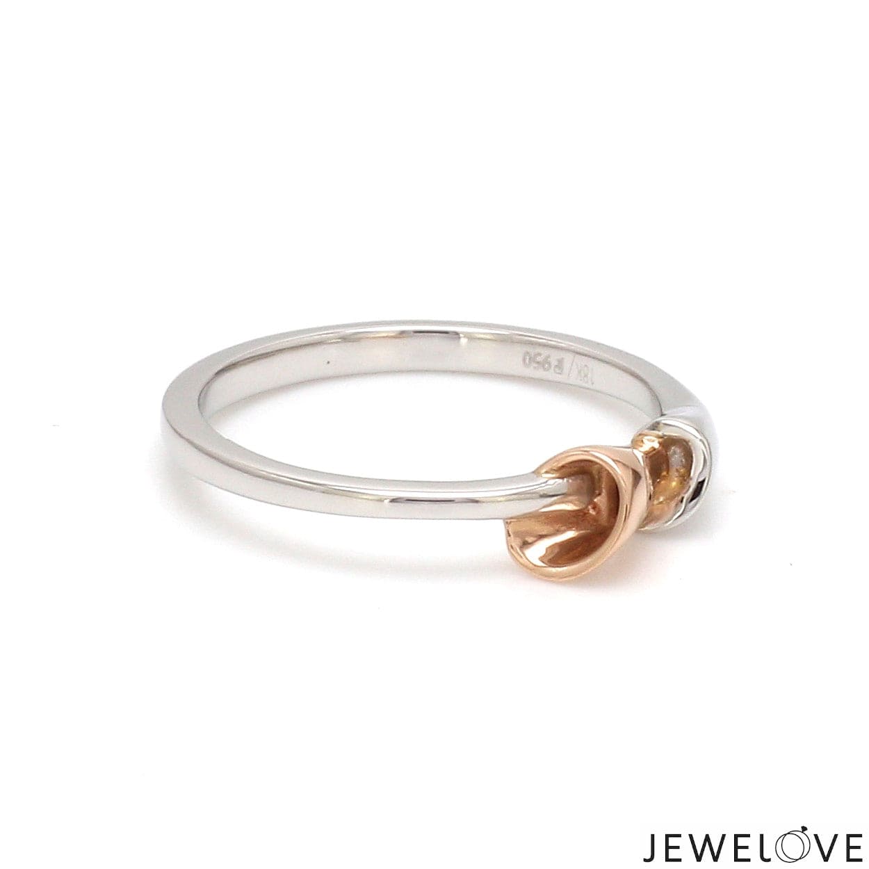 Jewelove™ Rings Women's Band only Evara Plain Platinum Rose Gold Ring for Women JL PT 1409