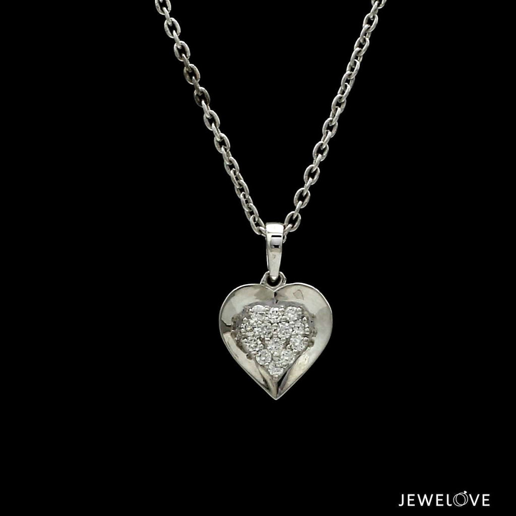 Jewelove™ Pendants & Earrings Pendant only / SI IJ Evara Platinum Diamond Heart Pendant Set JL PT P E 326
