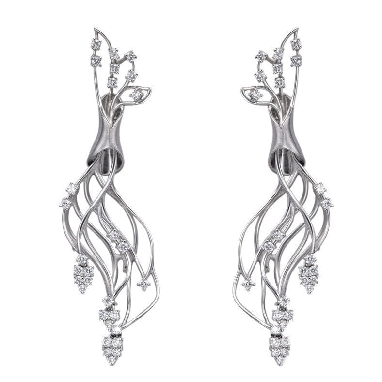 Jewelove™ Necklaces & Pendants Earrings Only Evara Platinum Earrings with Diamonds JL PT E 21