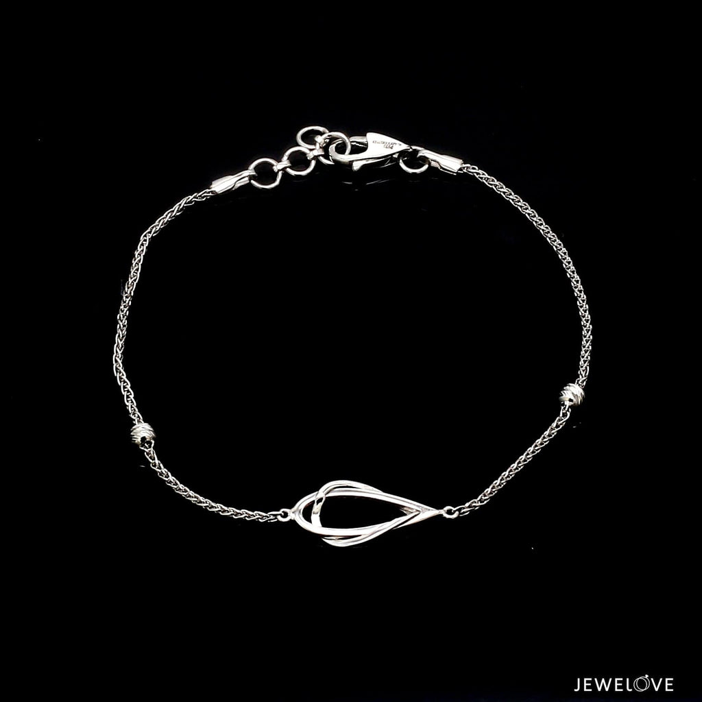Jewelove™ Bangles & Bracelets Evara Platinum Light Weight Bracelet for Women JL PTB 830-PT