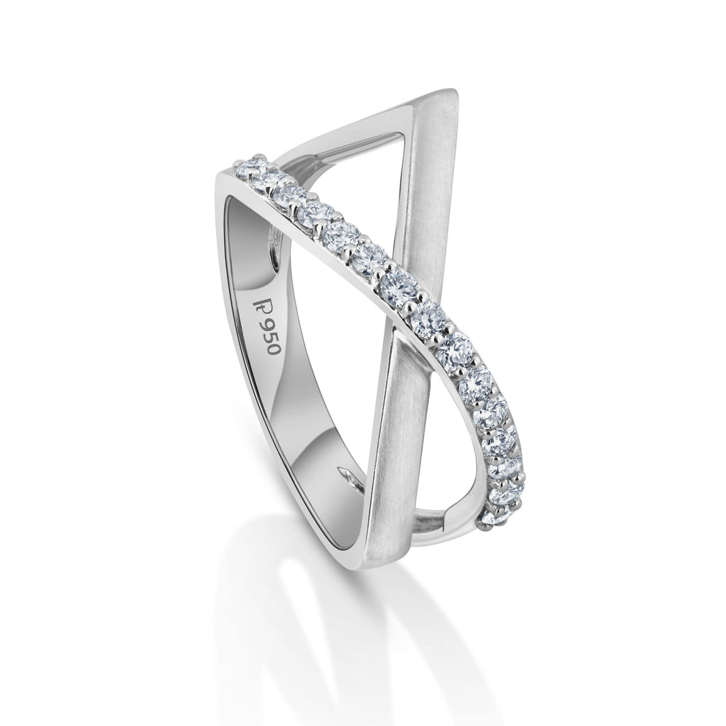 Jewelove™ Rings SI IJ Evara Platinum Ring with Diamonds for Women JL PT 1042