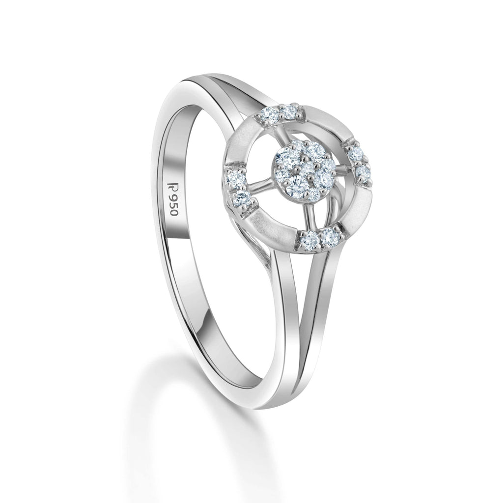 Jewelove™ Rings SI IJ Evara Platinum Ring with Diamonds for Women JL PT 1043