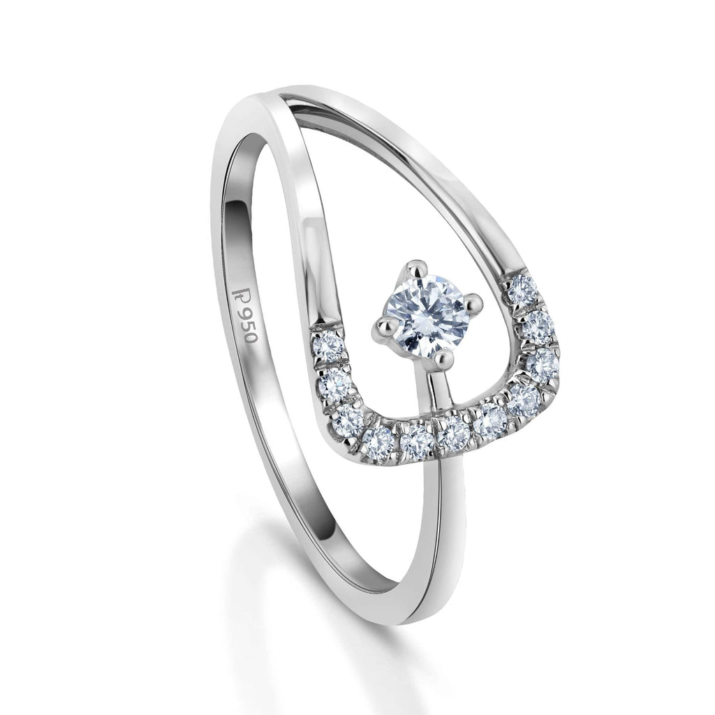 Jewelove™ Rings SI IJ Evara Platinum Ring with Diamonds for Women JL PT 1044