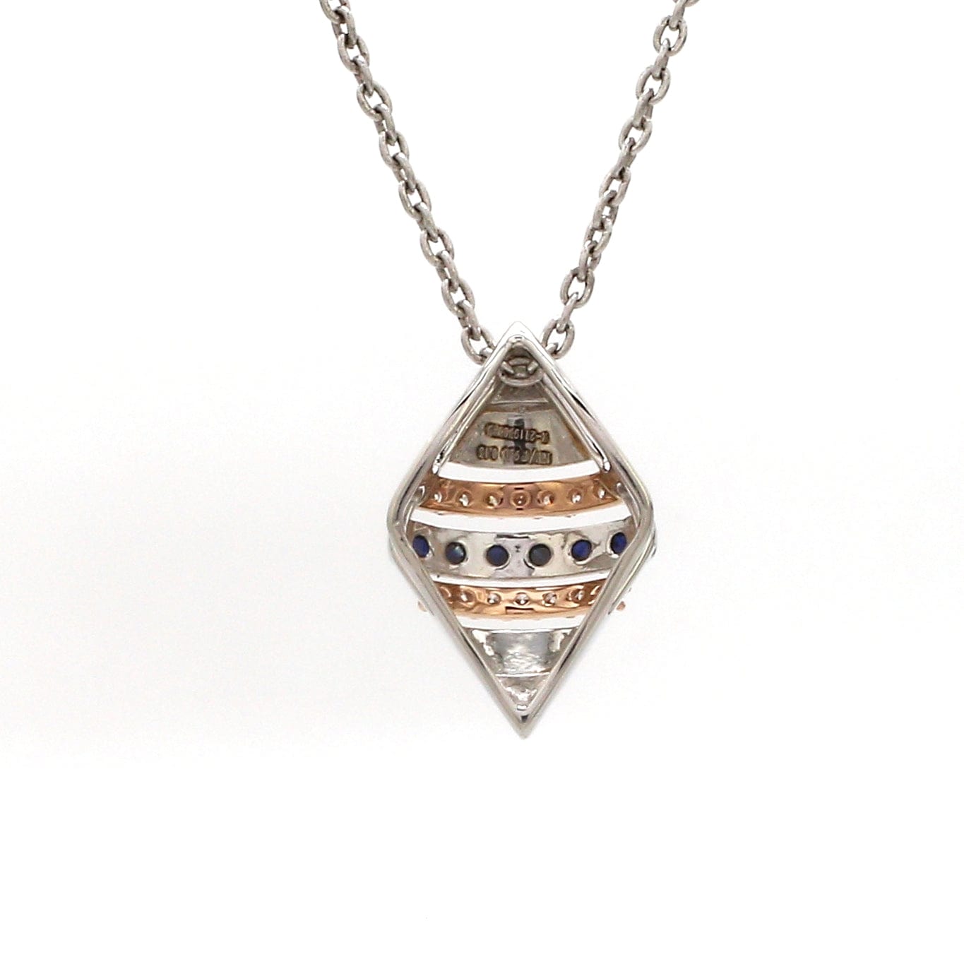 Jewelove™ Pendants & Earrings Evara Platinum Rose Diamonds Pendant Set with Blue Sapphire JL PT PE 366