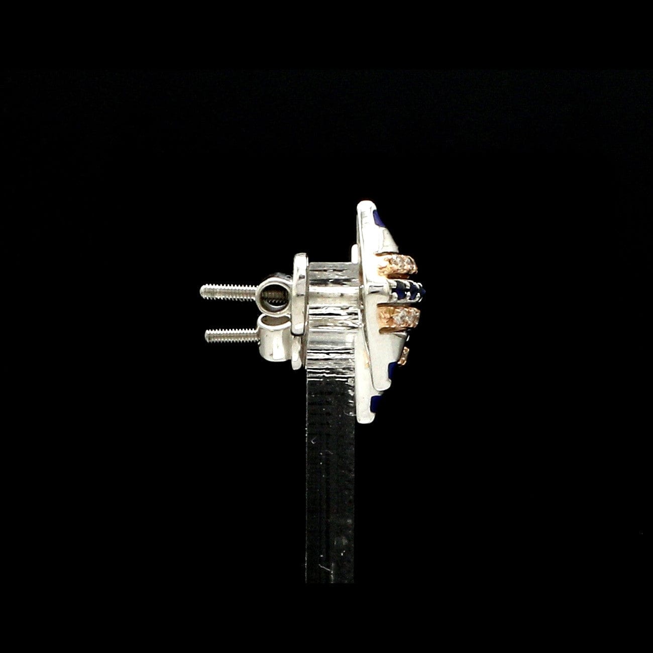 Jewelove™ Pendants & Earrings Evara Platinum Rose Diamonds Pendant Set with Blue Sapphire JL PT PE 366