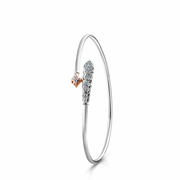 Jewelove™ Bangles & Bracelets Evara Platinum Rose Gold Diamond Bracelet for Women JL PTB 1268