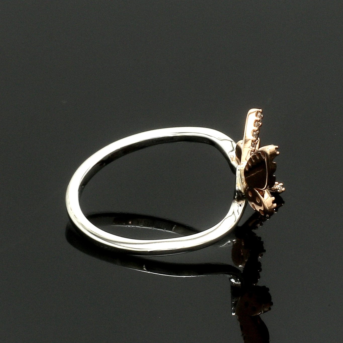 Jewelove™ Rings Evara Platinum Rose Gold Diamond Butterfly Ring for Women JL PT 1410