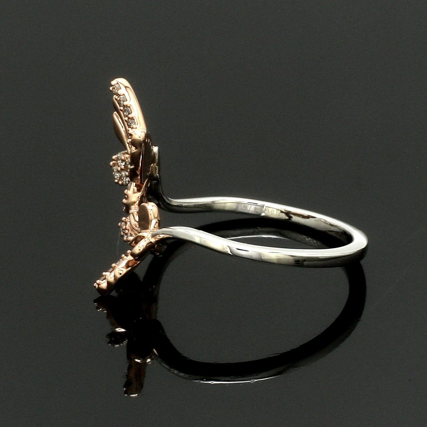 Jewelove™ Rings Evara Platinum Rose Gold Diamond Butterfly Ring for Women JL PT 1410