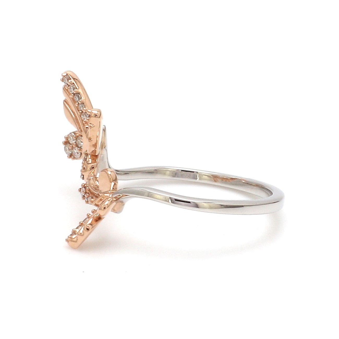 Jewelove™ Rings Evara Platinum Rose Gold Diamond Butterfly Ring for Women JL PT 1410