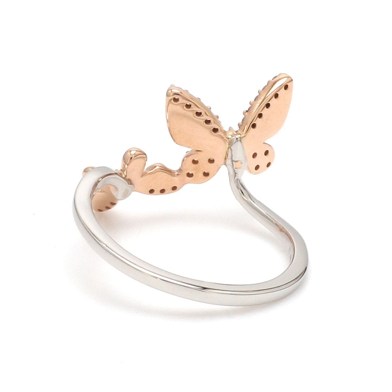 Jewelove™ Rings Evara Platinum Rose Gold Diamond Butterfly Ring for Women JL PT 1410