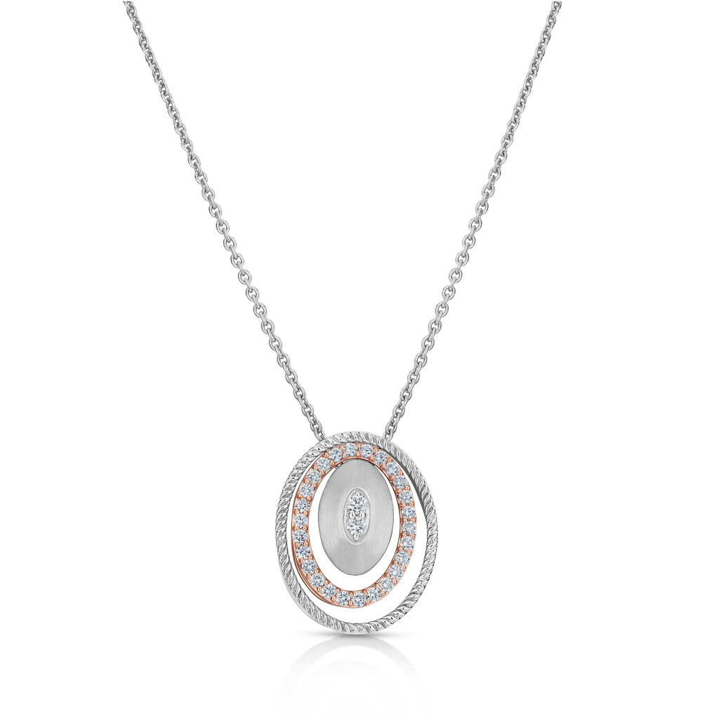 Jewelove™ Pendants SI IJ Evara Platinum Rose Gold Diamond Pendant for Women JL PT P 236