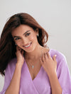 Jewelove™ Pendants & Earrings Evara Platinum Rose Gold Diamond Pendant Set for Women JL PT NE 338