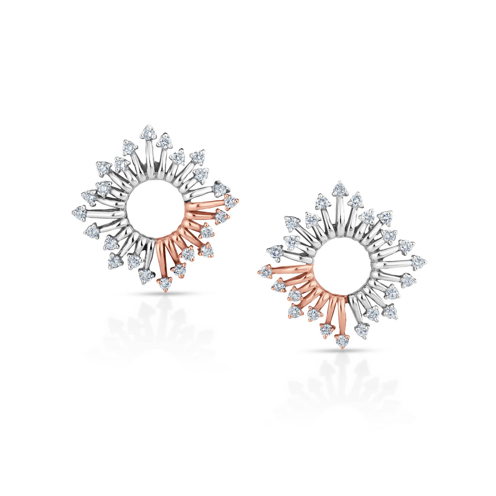 Jewelove™ Earrings SI IJ Evara Platinum Rose Gold Diamonds Earrings for Women JL PT E 231