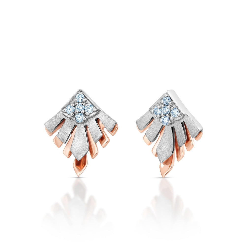 Jewelove™ Earrings SI IJ Evara Platinum Rose Gold Diamonds Earrings for Women JL PT E 255