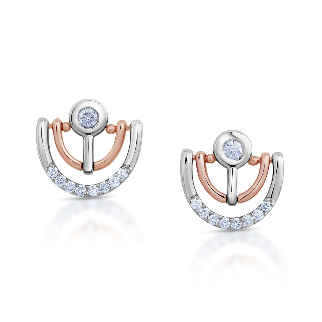 Jewelove™ Earrings SI IJ Evara Platinum Rose Gold Diamonds Earrings for Women JL PT E 263