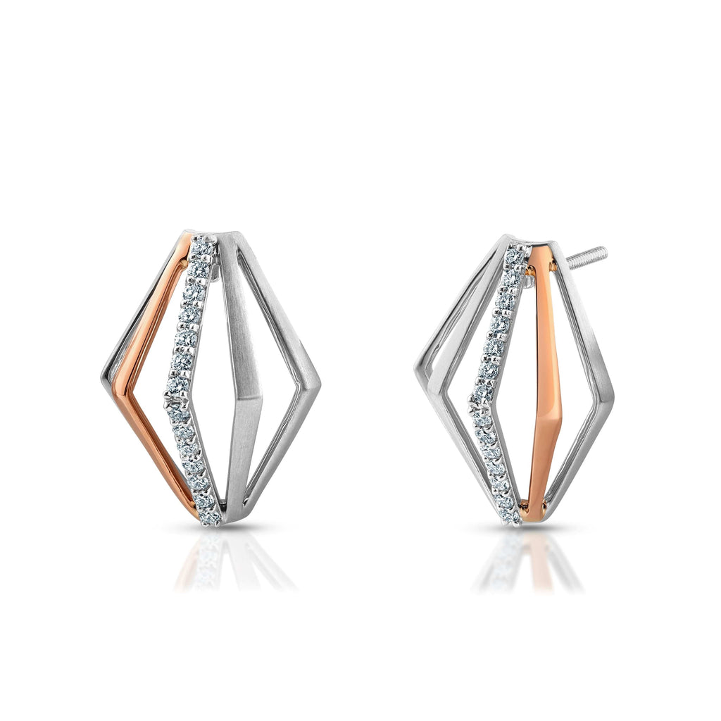 Jewelove™ Earrings Evara Platinum Rose Gold Diamonds Earrings for Women JL PT E 308