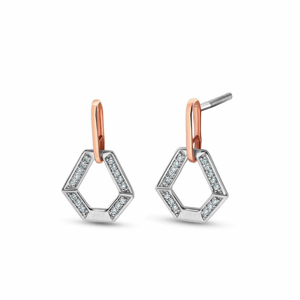 Jewelove™ Earrings Evara Platinum Rose Gold Diamonds Earrings for Women JL PT E 309