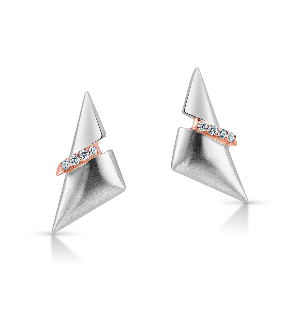 Jewelove™ Earrings Evara Platinum Rose Gold Diamonds Earrings for Women JL PT E 312