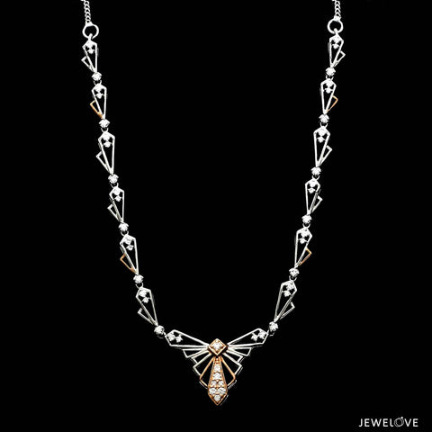 Evara Platinum & Rose Gold Diamonds Necklace JL PT N 371