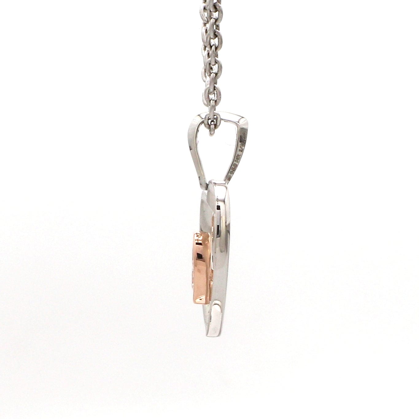 Jewelove™ Pendants Evara Platinum & Rose Gold Heart Single Diamond Pendant JL PT P 325