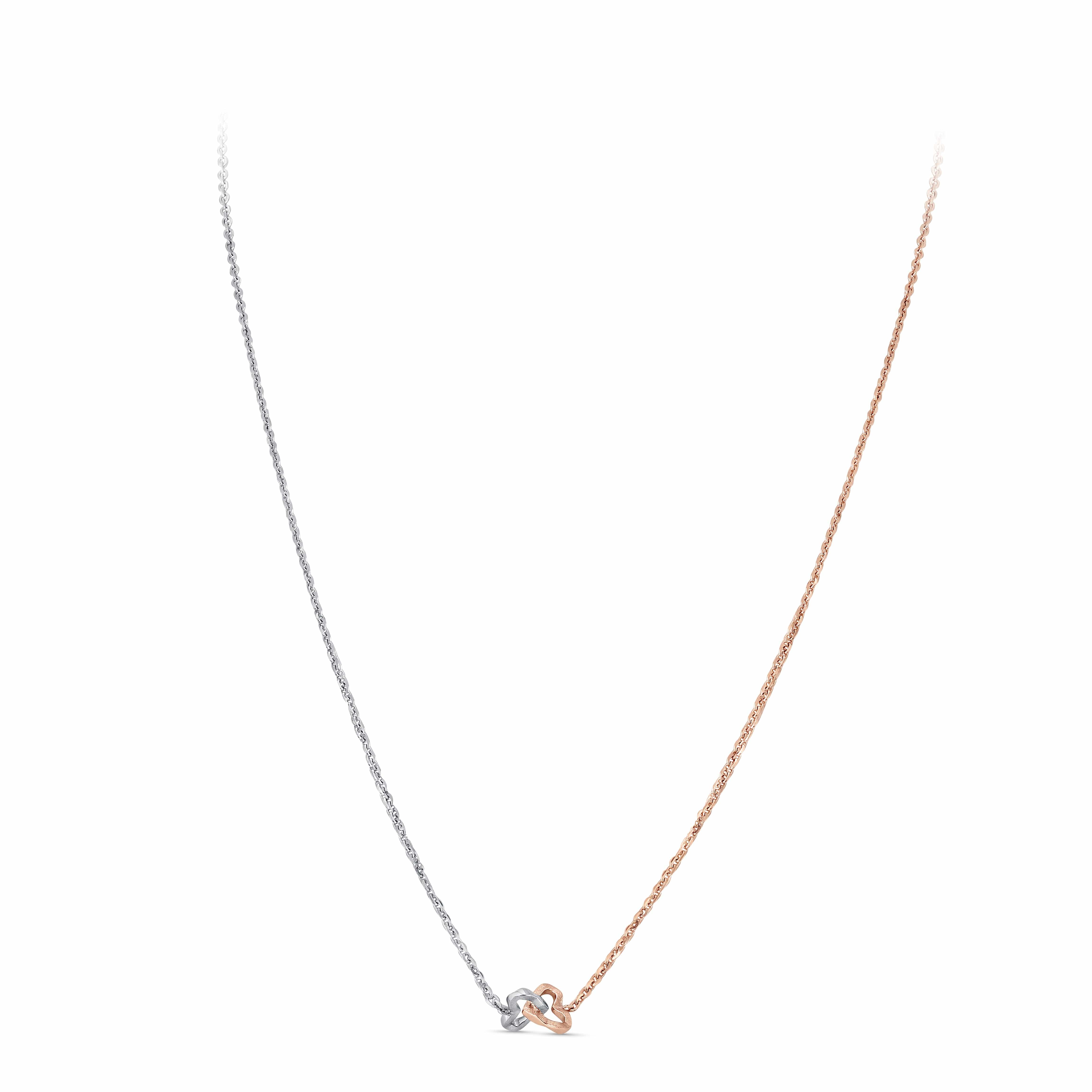 Evara Platinum Rose Gold Two Heart Pendant for Women JL PT P 327