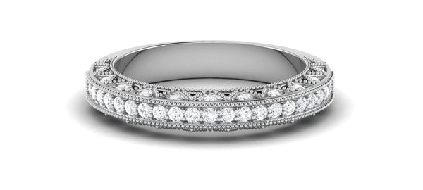 Jewelove™ Rings Exquisite Half Eternity Platinum Ring with Diamonds JL PT 443