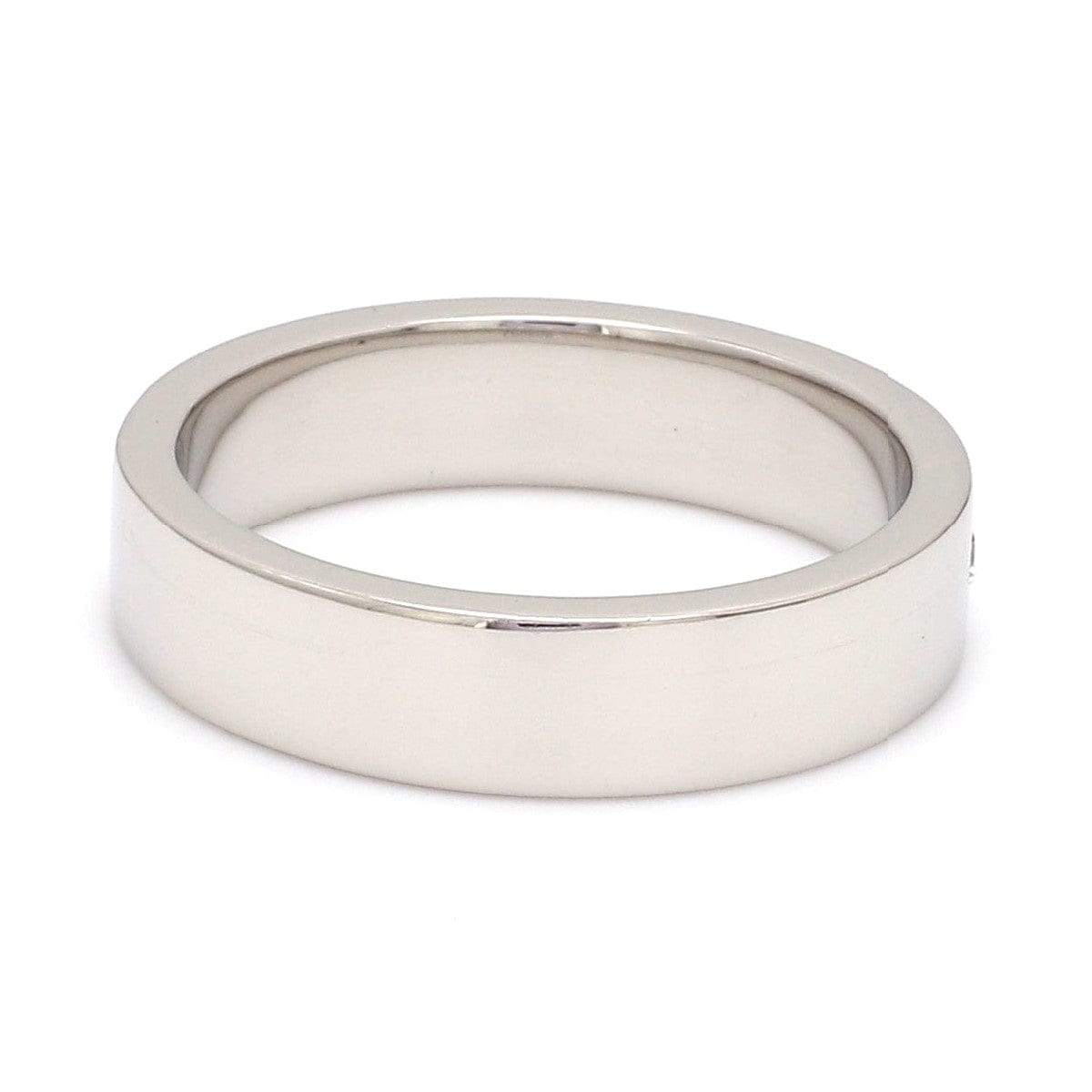 Flat Platinum Diamond Ring with Single Diamond JL PT 500-Flat