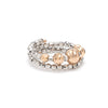 Jewelove™ Rings Women's Band only Flexible Japanese Platinum & Rose Gold Ring with Diamond Cut Balls JL PT 719