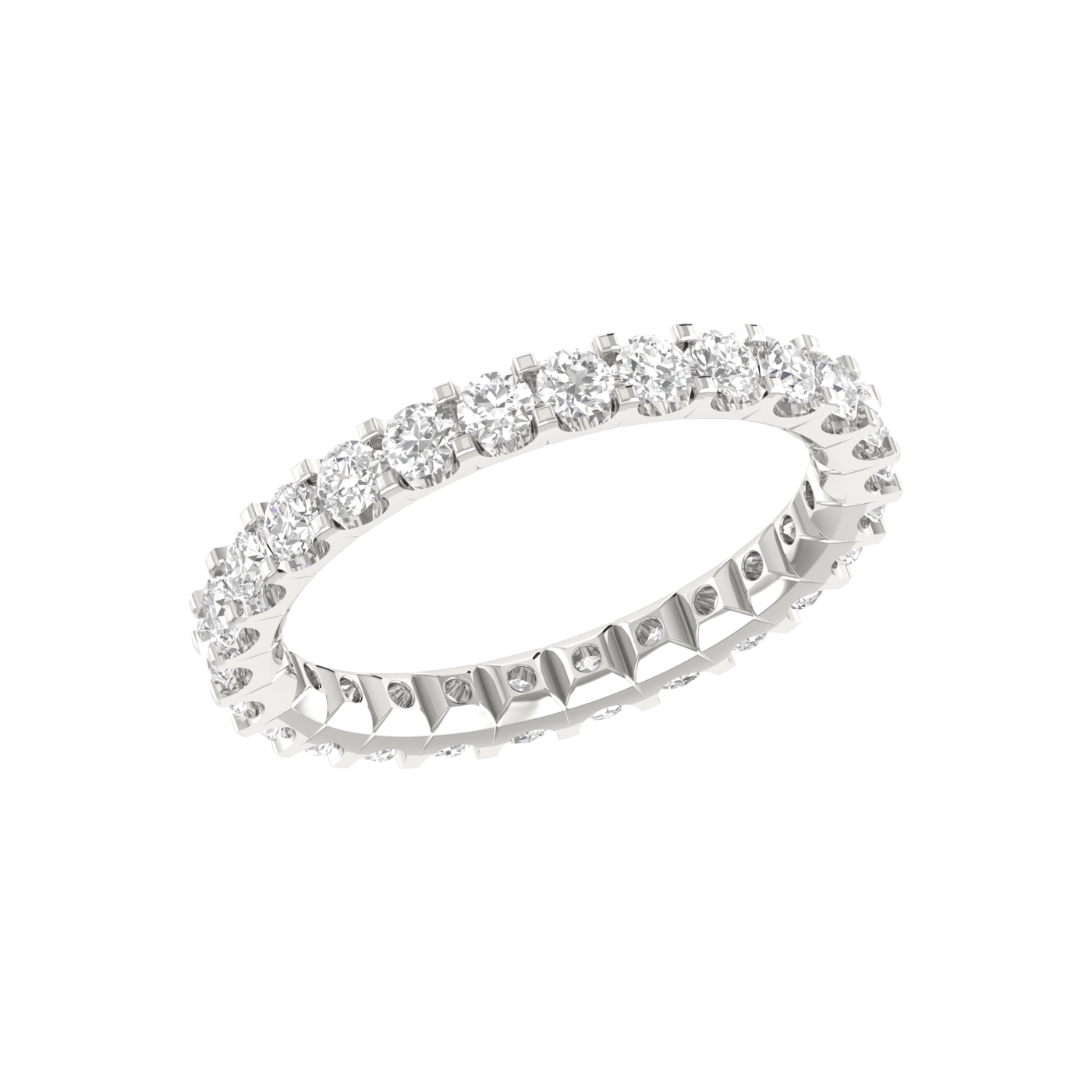 Buy Princess Cut Diamond Eternity Ring 2mm . Prong Set Princess Cut Diamond  Wedding Band . White Yellow Rose 14k 18k Platinum 950 . Polamai Online in  India - Etsy