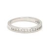 Half Eternity Platinum Wedding Ring with Diamonds set in Channel Setting SJ PTO 244 Table Side View