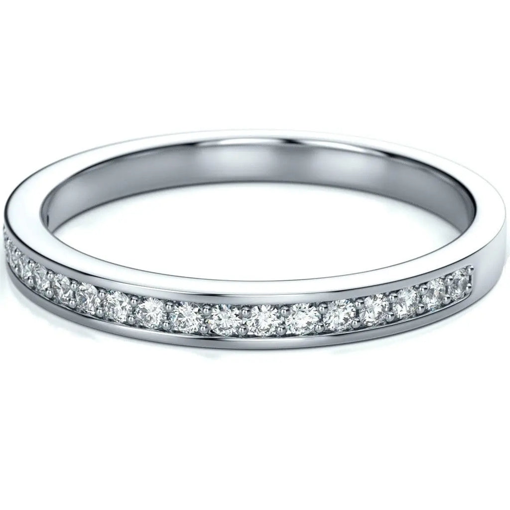 Half Eternity Platinum Wedding Band with Diamonds set in Channel Setting SJ PTO 244 in India