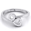 Jewelove™ Rings Heart and Circle with Diamond in Platinum for Women JL PT LR 146