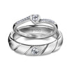 Jewelove™ Rings Both / SI IJ Heart & Mind Platinum Couple Rings with Diamonds JL PT 595
