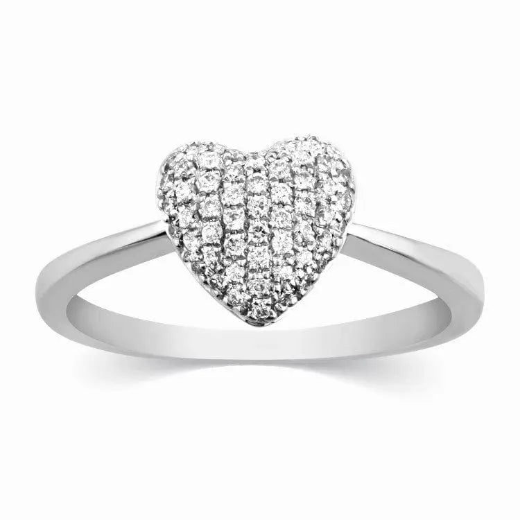 Platinum Rings in India - Heart Of Love White Gold Ring For Women JL AU 111