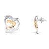 Jewelove™ Earrings Heart Platinum Earrings with Rose Gold & Diamonds JL PT E 8169