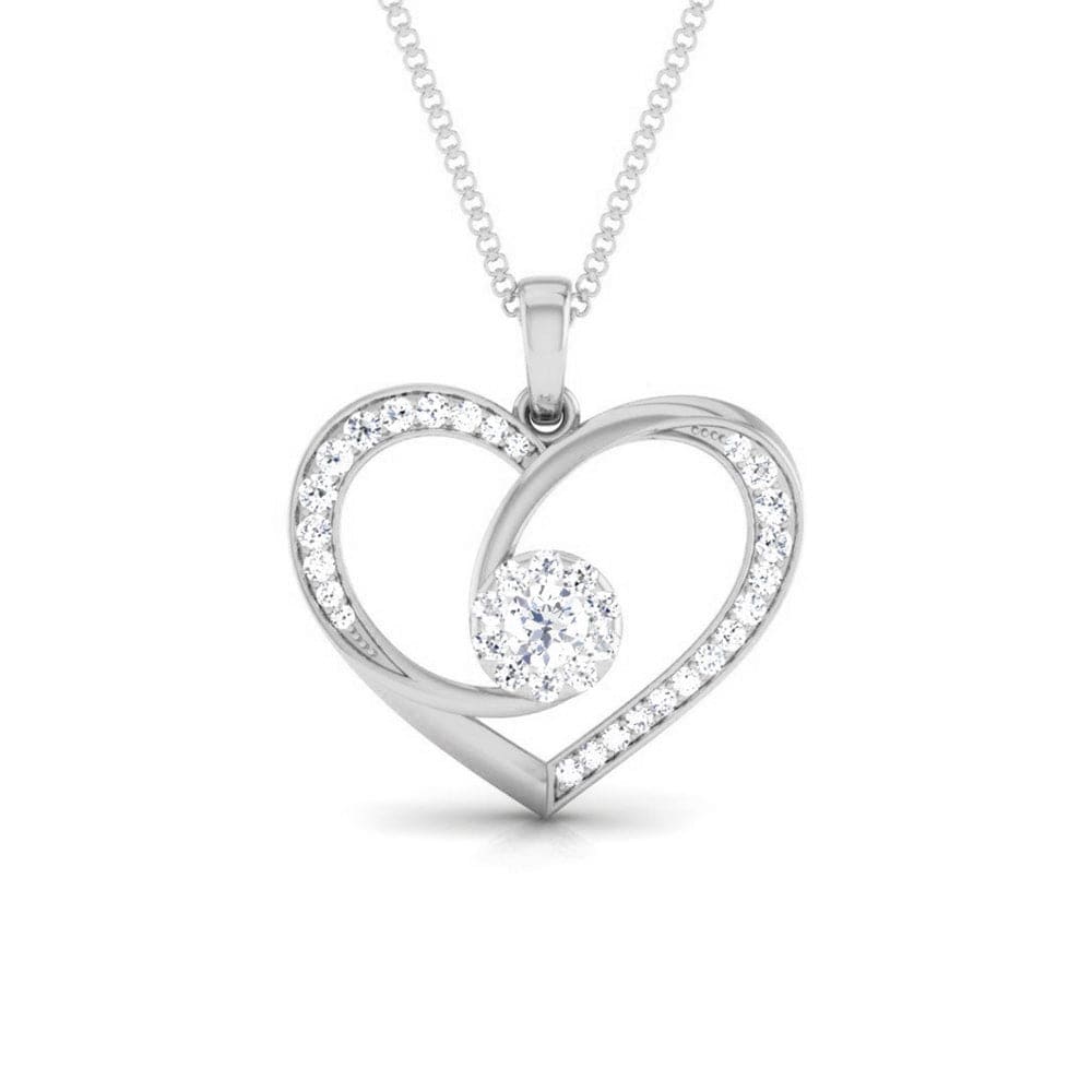 Jewelove™ Pendants SI IJ Heart Platinum Pendant with Diamonds JL PT P 8220