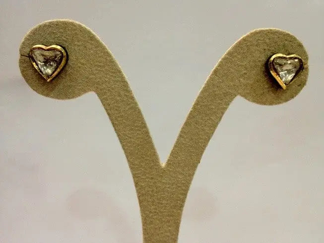 Heart Shape Uncut Diamond Solitaire Polki Earrings in India