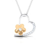 Jewelove™ Pendants SI IJ / Yellow Gold Hearty with a Flower Platinum Pendant with Diamonds JL PT P 8110