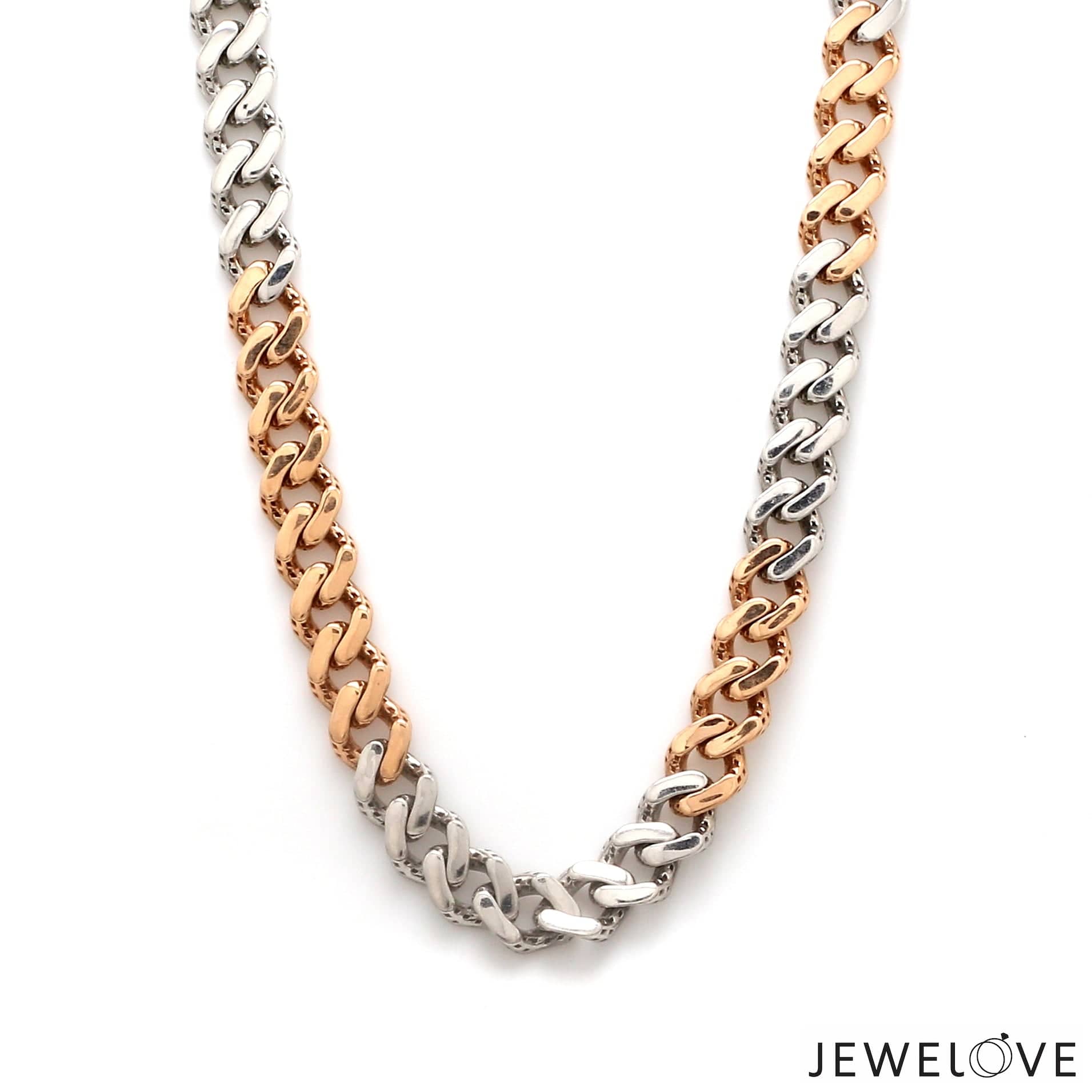 Heavy Platinum Rose Gold Cuban Link Chain for Men JL PT CH 1210