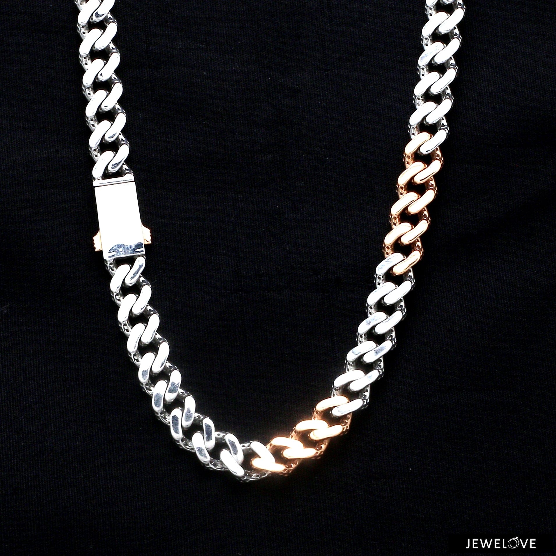 Heavy Platinum Rose Gold Cuban Link Chain for Men JL PT CH 1210