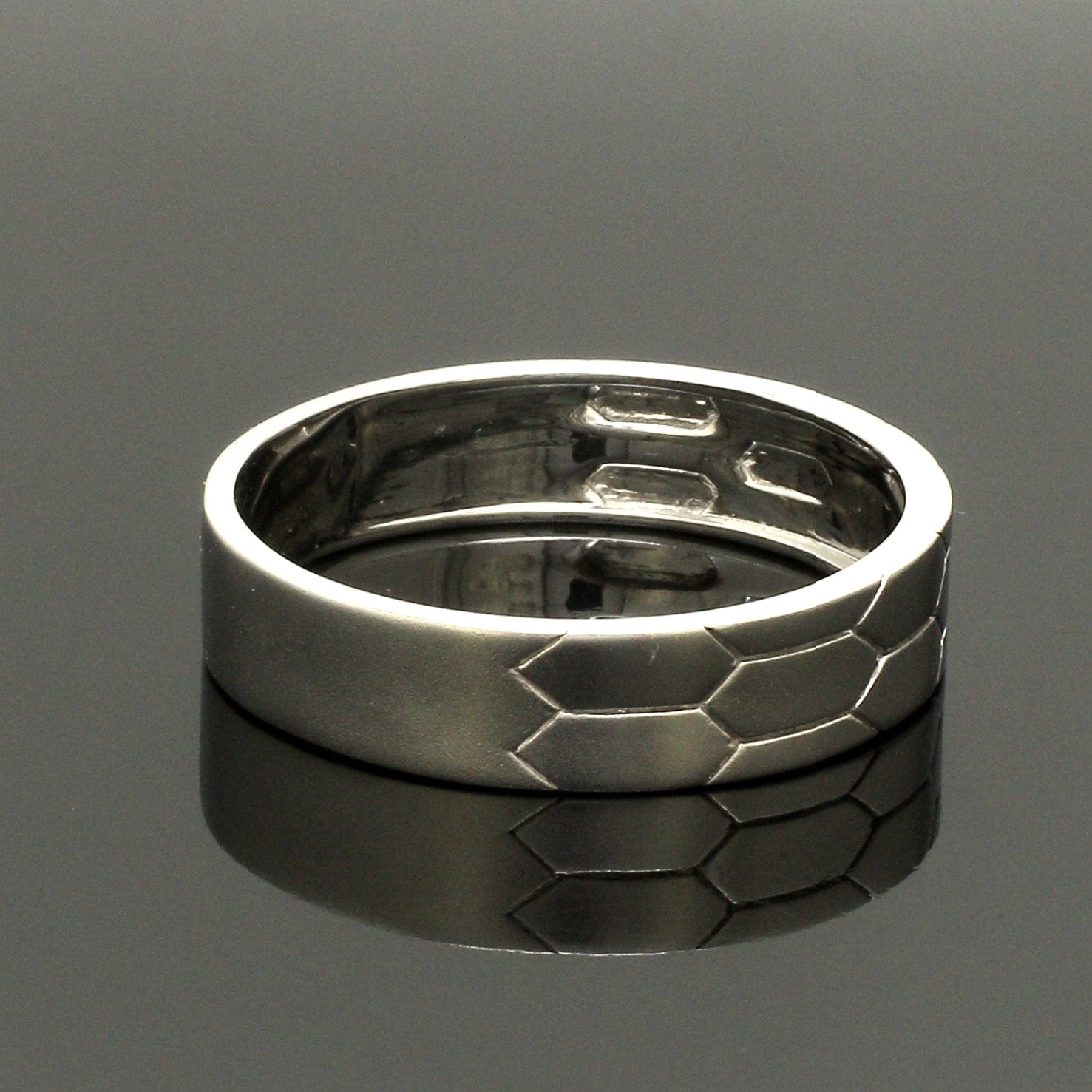 Jewelove™ Rings Hexagonal Textured Platinum Love Bands JL PT 422