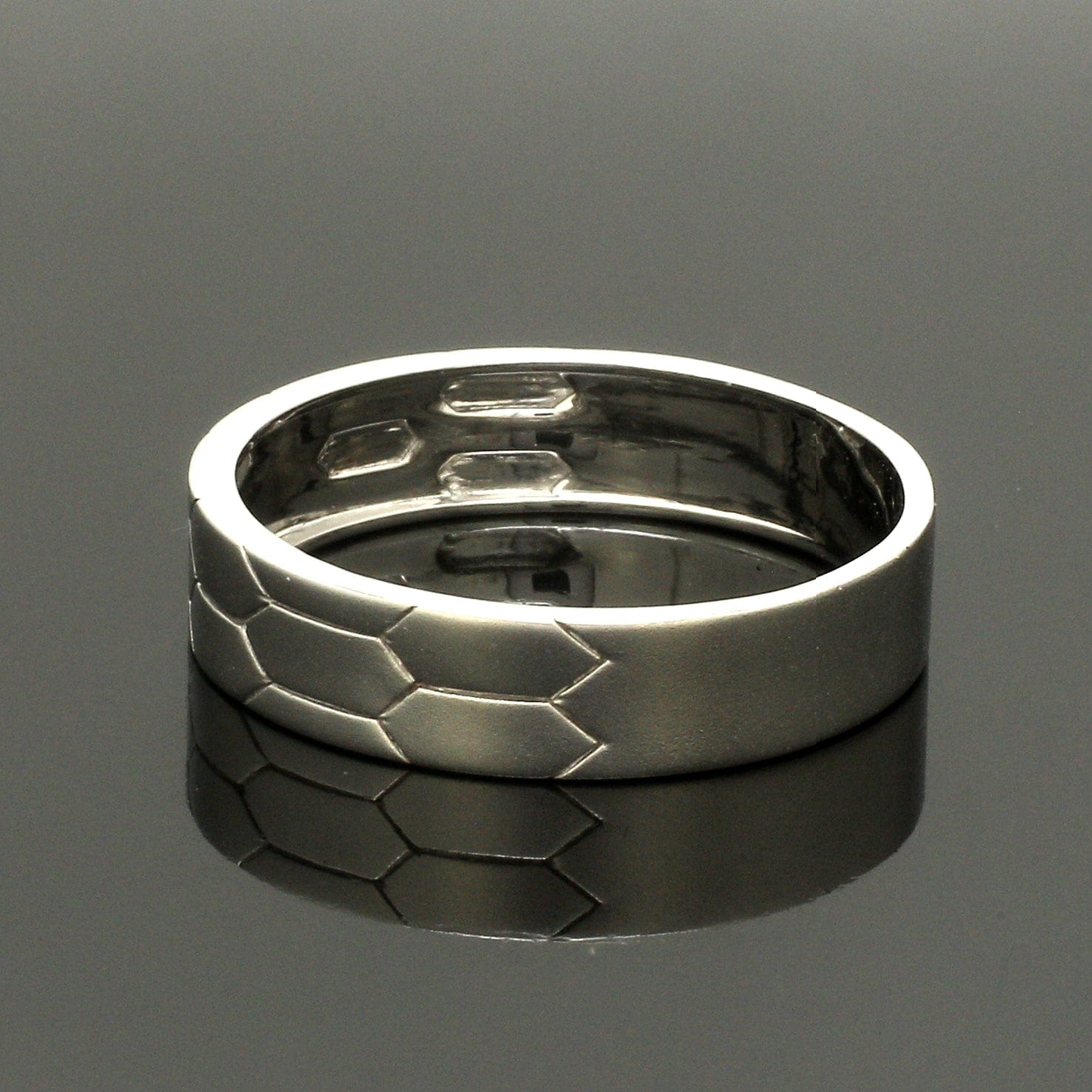 Jewelove™ Rings Hexagonal Textured Platinum Love Bands JL PT 422